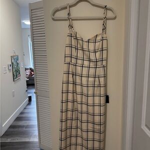 Lulus Upstate Afternoons Cream Plaid Sleeveless Midi Dress